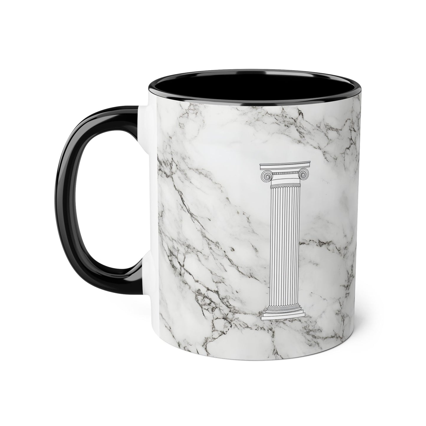 Inner Citadel Marble Accent Mug — "Start Your Day Unshakable" 11oz