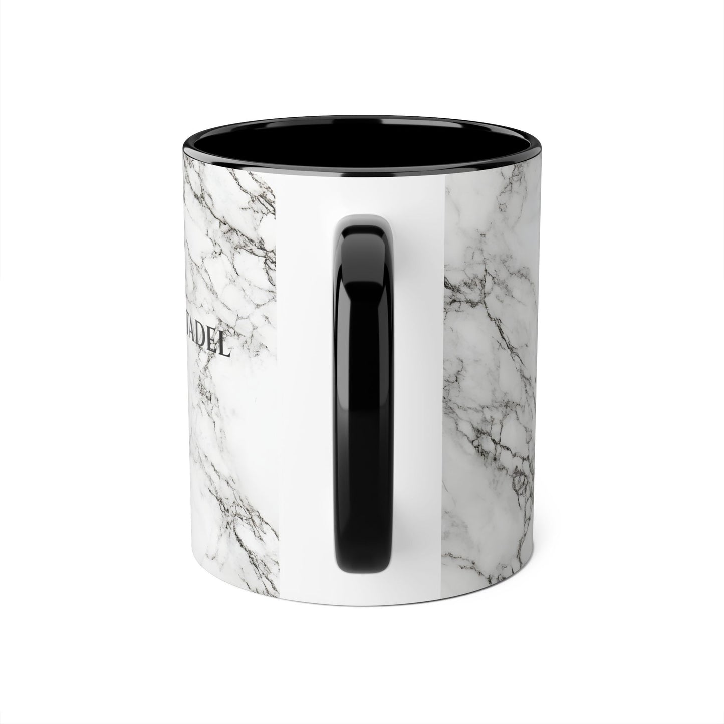 Inner Citadel Marble Accent Mug — "Start Your Day Unshakable" 11oz